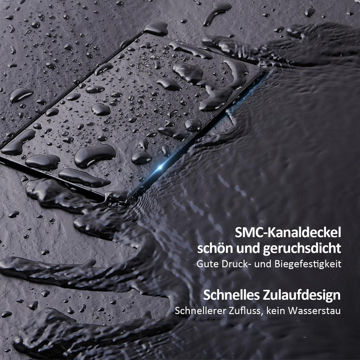 DUSCHWANNE mit rutschhemmender Oberfläche Schwarz 140/90 cm - Schwarz, Kunststoff (140/2.6/90cm) - EMKE