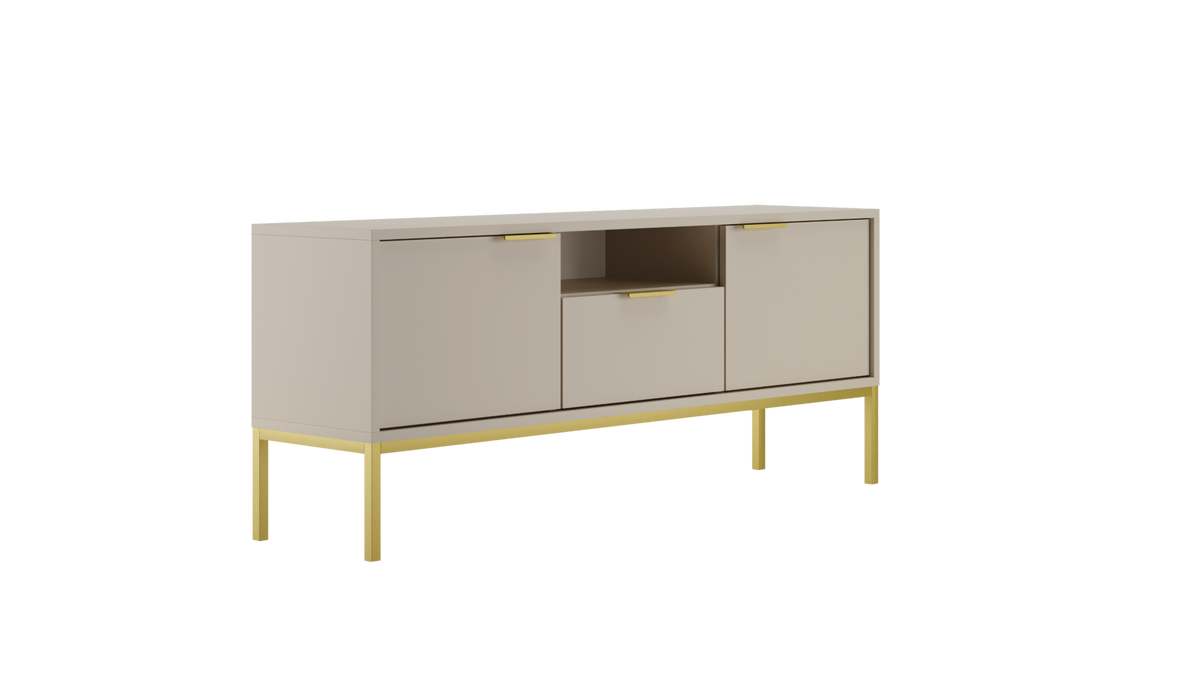 LOWBOARD Austin 33/56,4/135 cm - Kaschmir/Goldfarben, Holzwerkstoff (33/56/135cm) - RAUMHIRSCH FURNITURE
