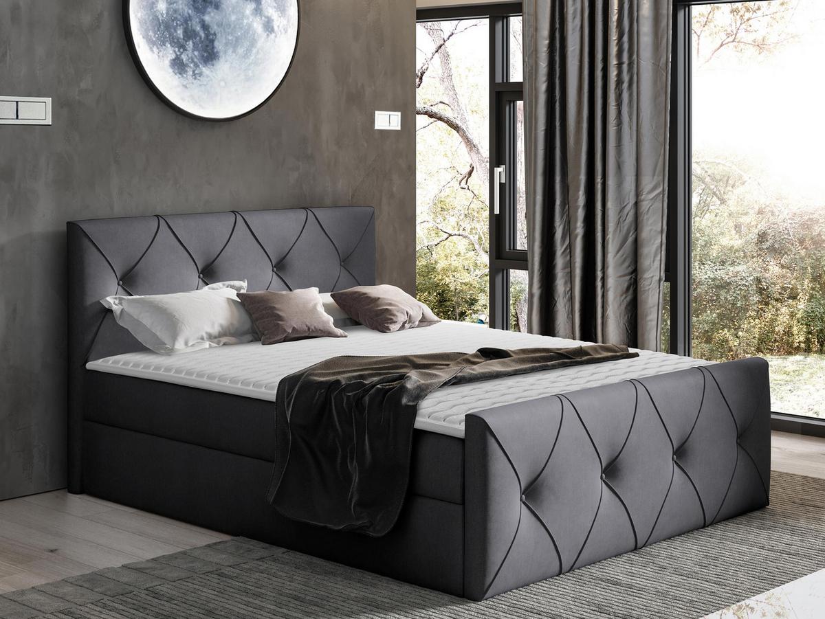 BOXBETT Crystal Lux - H3 - Graphitfarben, Holz (180/200cm) - MIRJAN24
