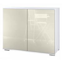 KOMMODE Skadu Creme Hochglanz - Creme, Holzwerkstoff (92.5/75.5/35cm) - Vladon
