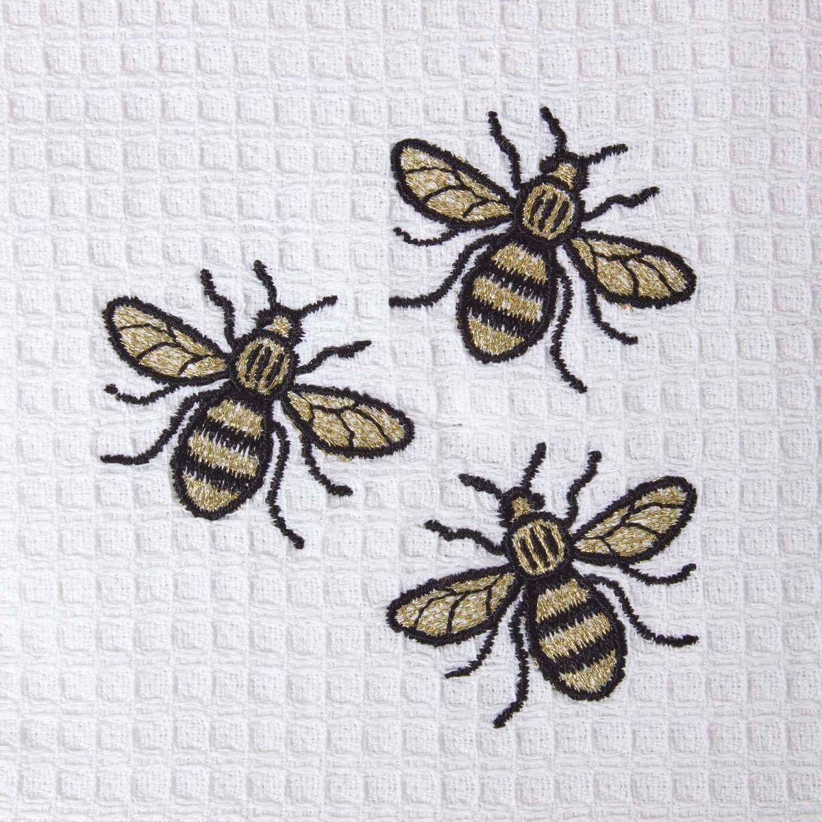 GESCHIRRTÜCHER Biene, 2er-Set Waffelpiqué, 100% Baumwolle - Gelb, Textil (40/60cm) - Homescapes
