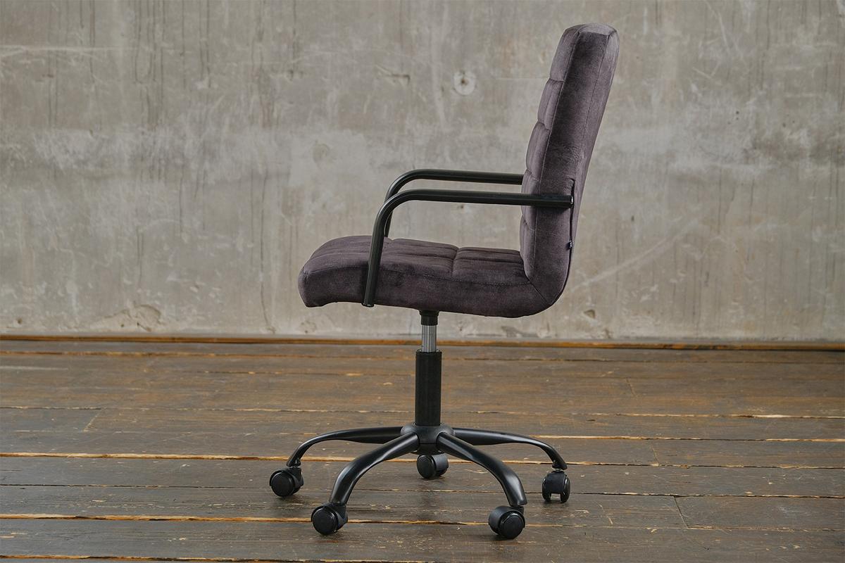 BÜROSTUHL MERLE Grau Velvet - Anthrazit/Schwarz, Textil (52/86/52cm) - KAWOLA