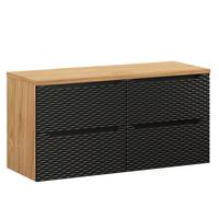 WASCHTISCHUNTERSCHRANK 120cm Elora Schwarz und Holz - Schwarz, Holzwerkstoff (120/59/46cm) - Petits-meubles