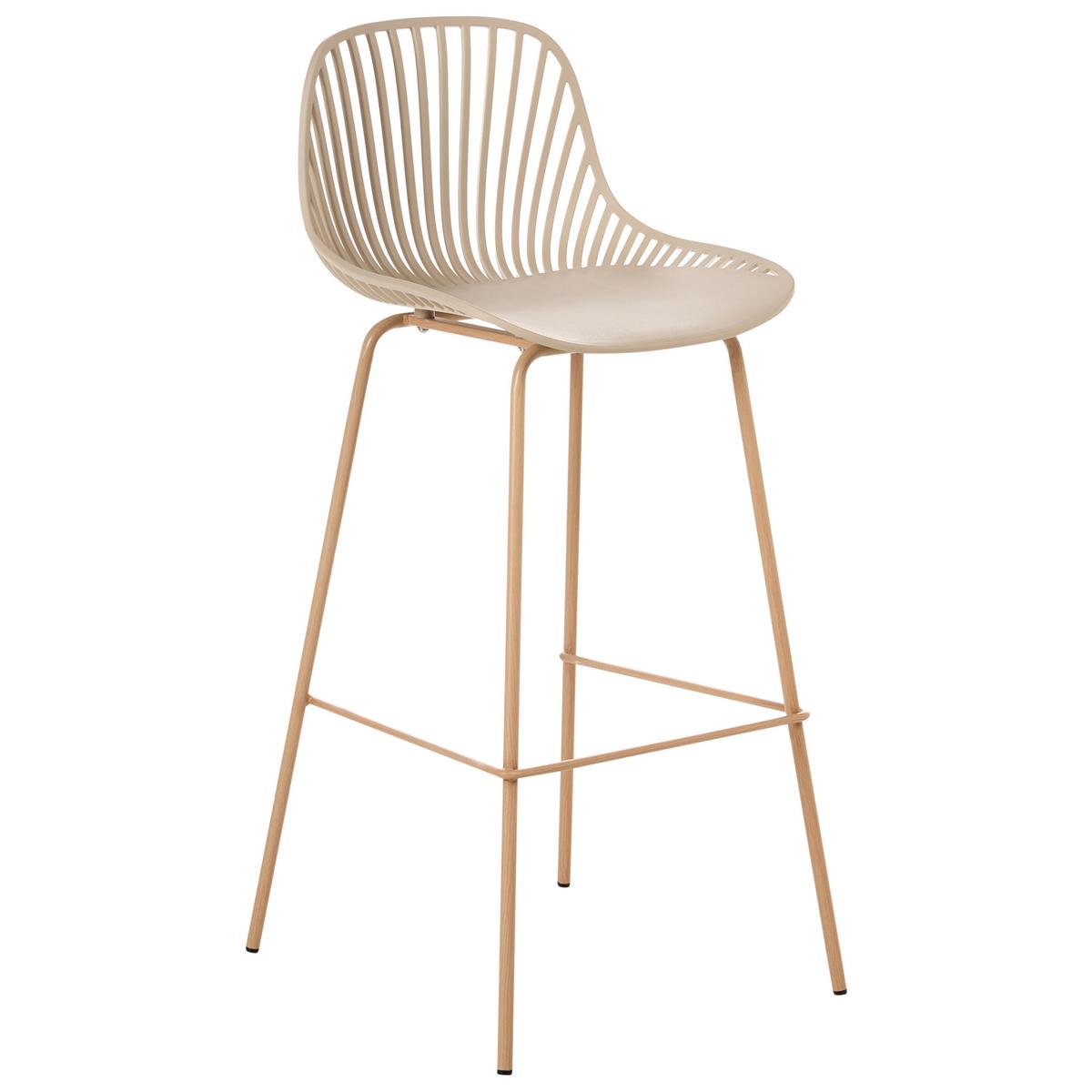 SET mit 4 Barstühlen Beige Kleve - Hellbraun/Beige, Kunststoff (46/103/48cm) - Beliani