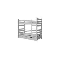 ETAGENBETT DRAKO mit Bettkasten 80x190 cm Weiß - Weiß, Holz (80/190cm) - MASSENO