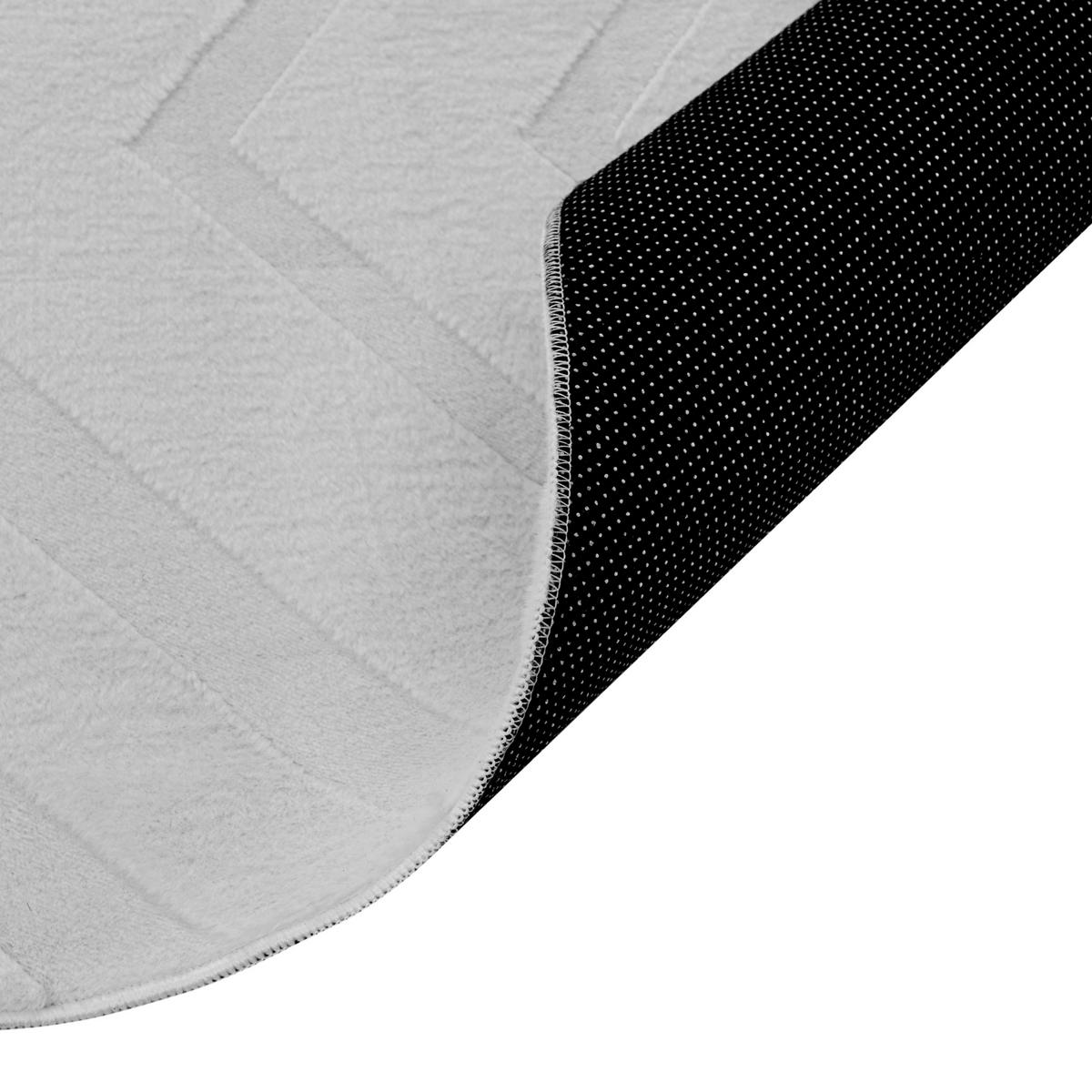 TEPPICH Hellgrau 160/230 cm Borah - Hellgrau/Grau, Textil (160/230cm) - Beliani