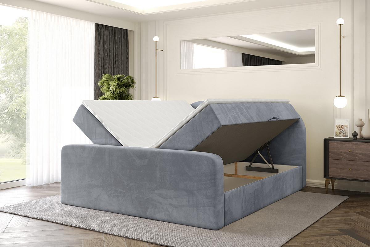BOXBETT mit Matratze H4 und Lattenrost - NOX-Z - 140x200 - Grau Casablanca - Grau, Holzwerkstoff (140/200cm) - ALTDECOR