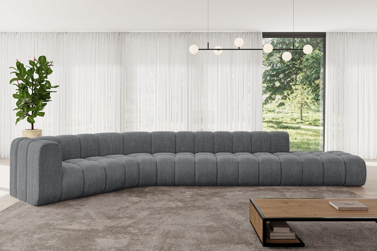 ECKSOFA modulares Sofa Tilmo-L2 - 490x194x70 cm Dunkelgrau - Dunkelgrau, Holzwerkstoff/Textil (490/194cm) - ALTDECOR