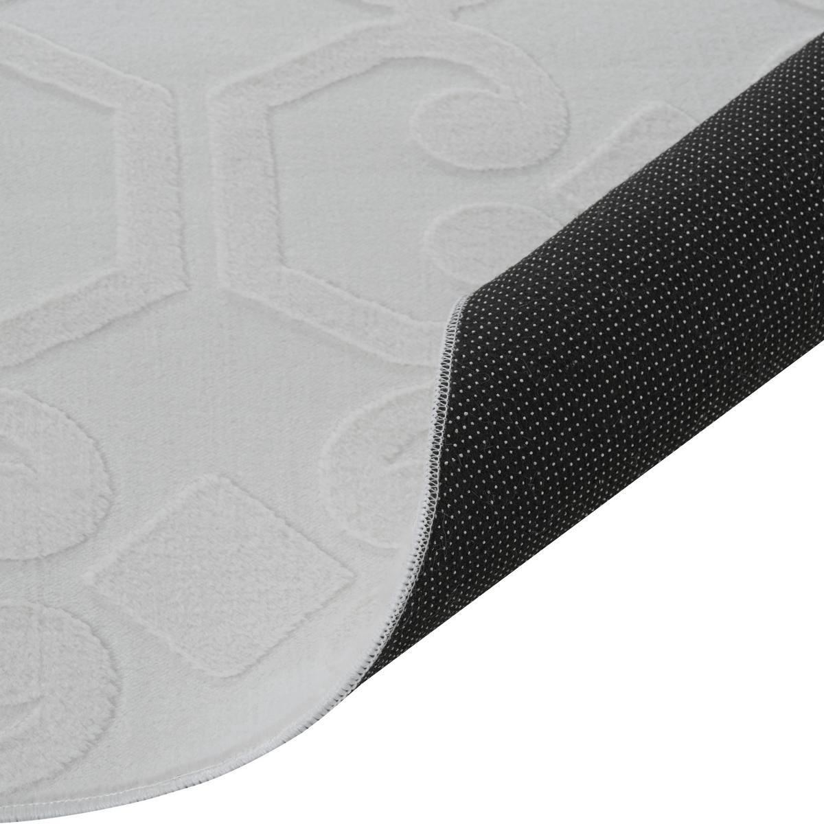 TEPPICH Hellgrau 160/160 cm Gannett - Hellgrau/Grau, Textil (160/160cm) - Beliani