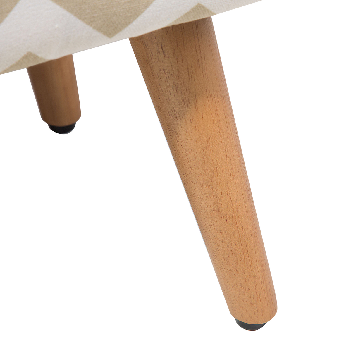 HOCKER Takoma 30/50/35 cm - Beige/Weiß, Naturmaterialien/Textil (50/35/30cm) - Beliani