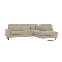 ECKSOFA Zuri Beige Samt - Beige/Schwarz, Holz/Kunststoff (290/231cm) - S-Style Möbel
