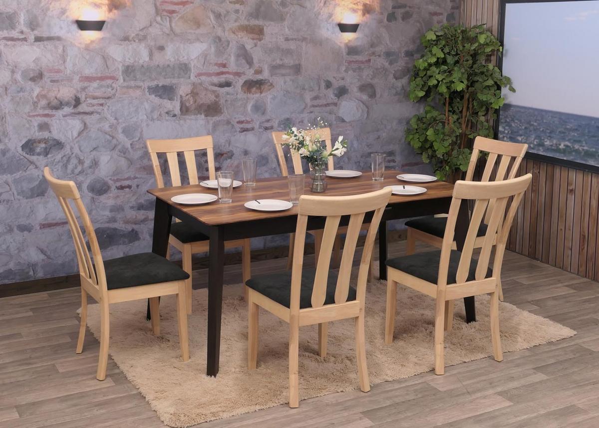ESSZIMMERSTUHL Schwarz, Braun 6er-Set - Schwarz/Braun, Holz (42/96/58cm) - MCW