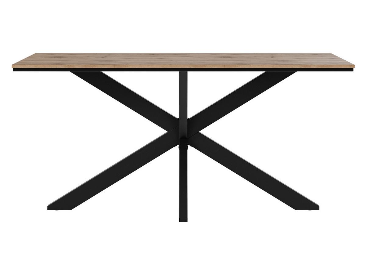 ESSTISCH Wero - Eiche Wotan/Schwarz, Holzwerkstoff/Metall (90/160/74cm) - MIRJAN24