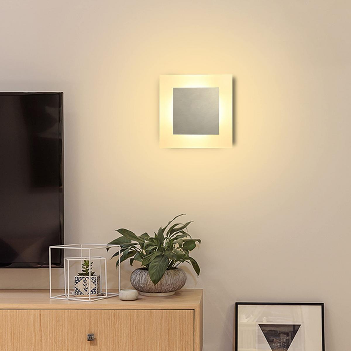 LED-WANDLEUCHTE Shimmerlite 16/16/4.8 cm - Schwarz, Metall (16/4.8/16cm) - ZMH