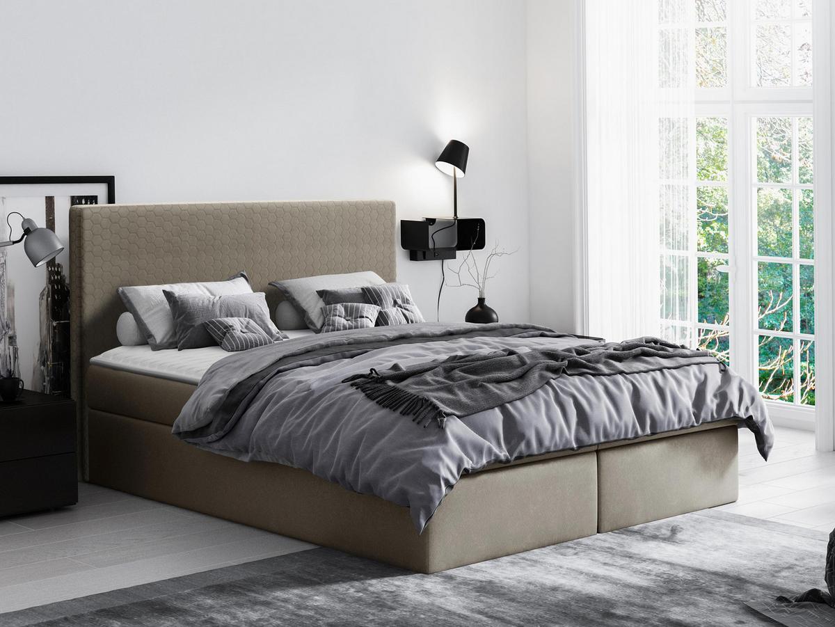 BOXBETT Cosmo - H3 - Grau, Holz (160/200cm) - MIRJAN24