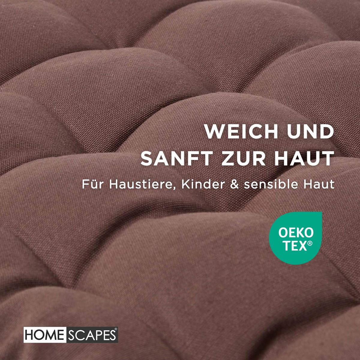 BANKAUFLAGE 3-Sitzer braun 143/48/5 cm - Braun, Textil (143/48/5cm) - Homescapes