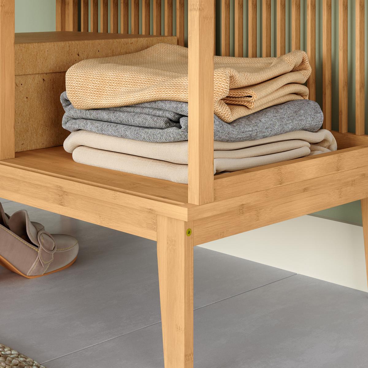 GARDEROBENSTÄNDER Vemb - Naturfarben, Holz (80/185/45cm) - [en.casa]