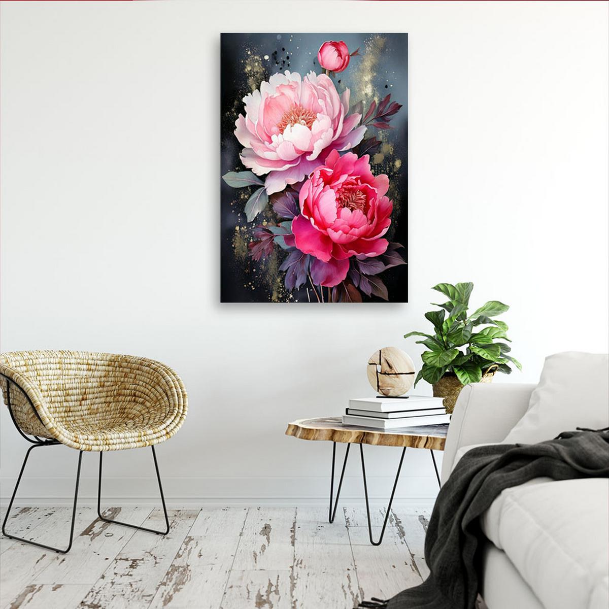 LEINWANDBILD Blumen 30x45cm - Rosa, Textil (30/45cm) - Feeby