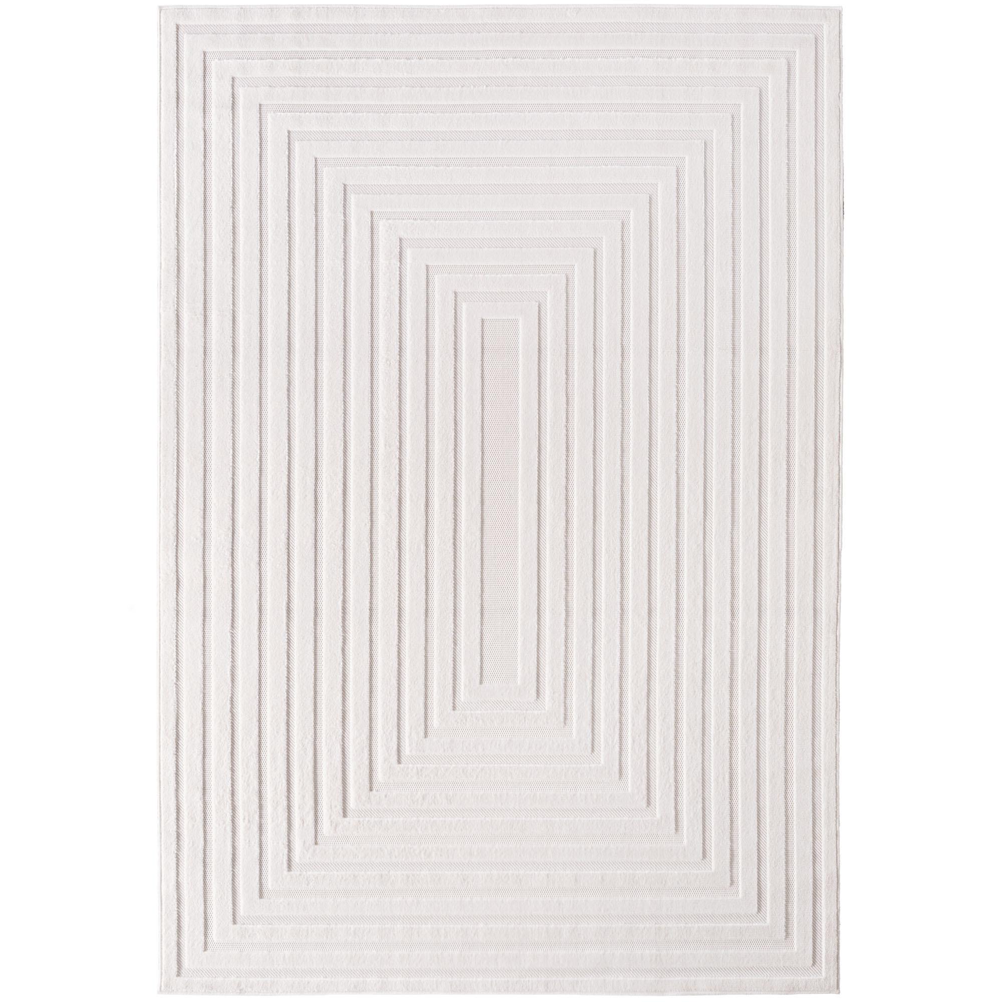 TEPPICH Outdoor ORTLER in Creme, mit 3D-Design, Florhöhe 4 mm, 240 x 340 cm - Beige, Textil (240/340cm) - KADIMA DESIGN