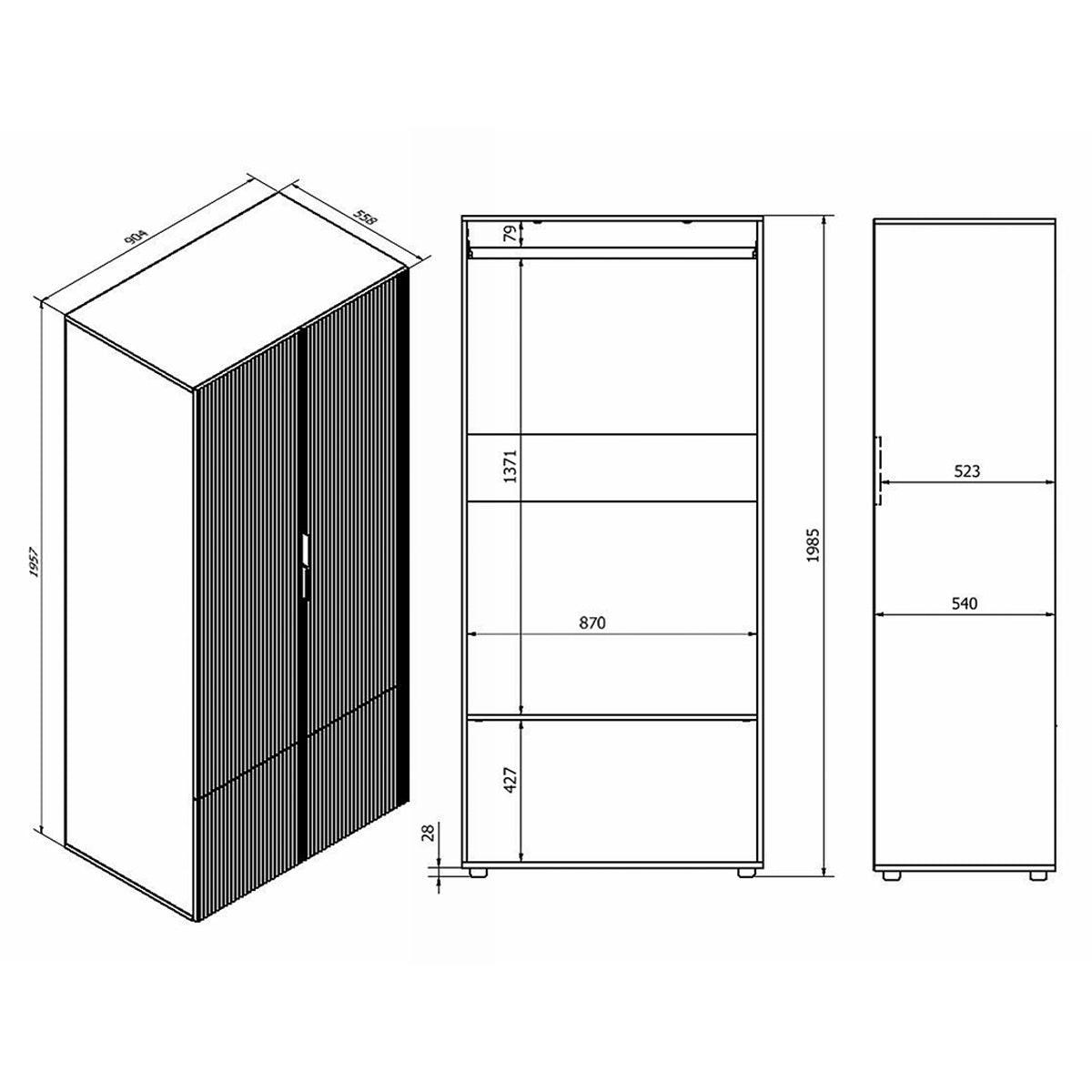 SCHRANK 4 Türen Soly Kaschmir - Beige, Holzwerkstoff (90.4/198.5/56.1cm) - Petits-meubles
