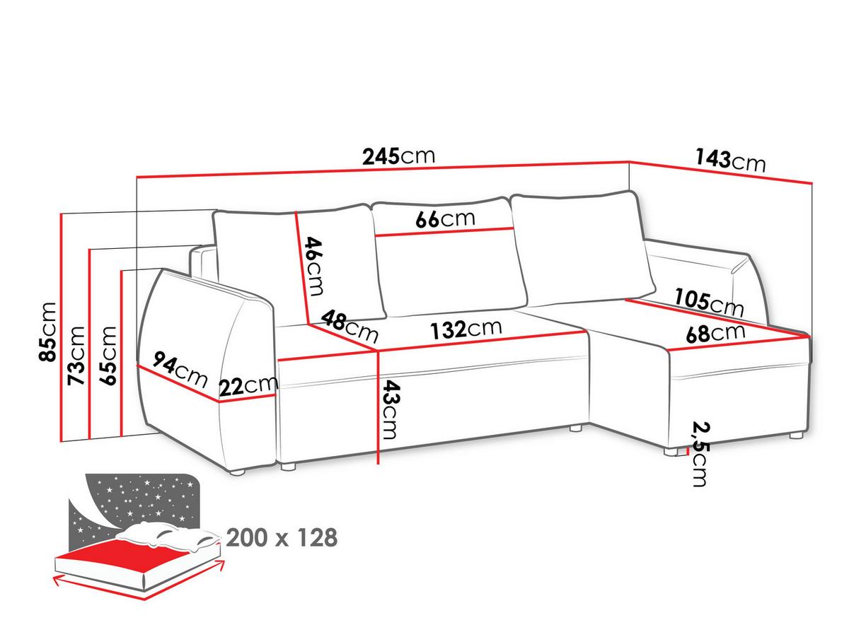 ECKSCHLAFSOFA Darlan - Hellgrau/Schwarz, Holz/Kunststoff (245/143cm) - MIRJAN24