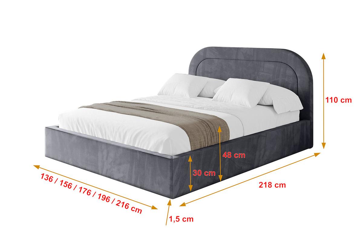 POLSTERBETT mit Bettkasten und Lattenrost, Boxbett ohne Matratze - LERAY 120x200 Dunkelgrau - Dunkelgrau, Holzwerkstoff/Textil (120/200cm) - ALTDECOR