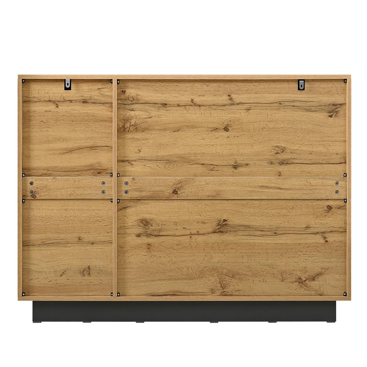 SIDEBOARD 120 cm Naturholz & Schwarz mit 4 Schubladen & 2 Türen im modernen Stil - Naturfarben, Holzwerkstoff (120/90.5/35.5cm) - Urban Meuble