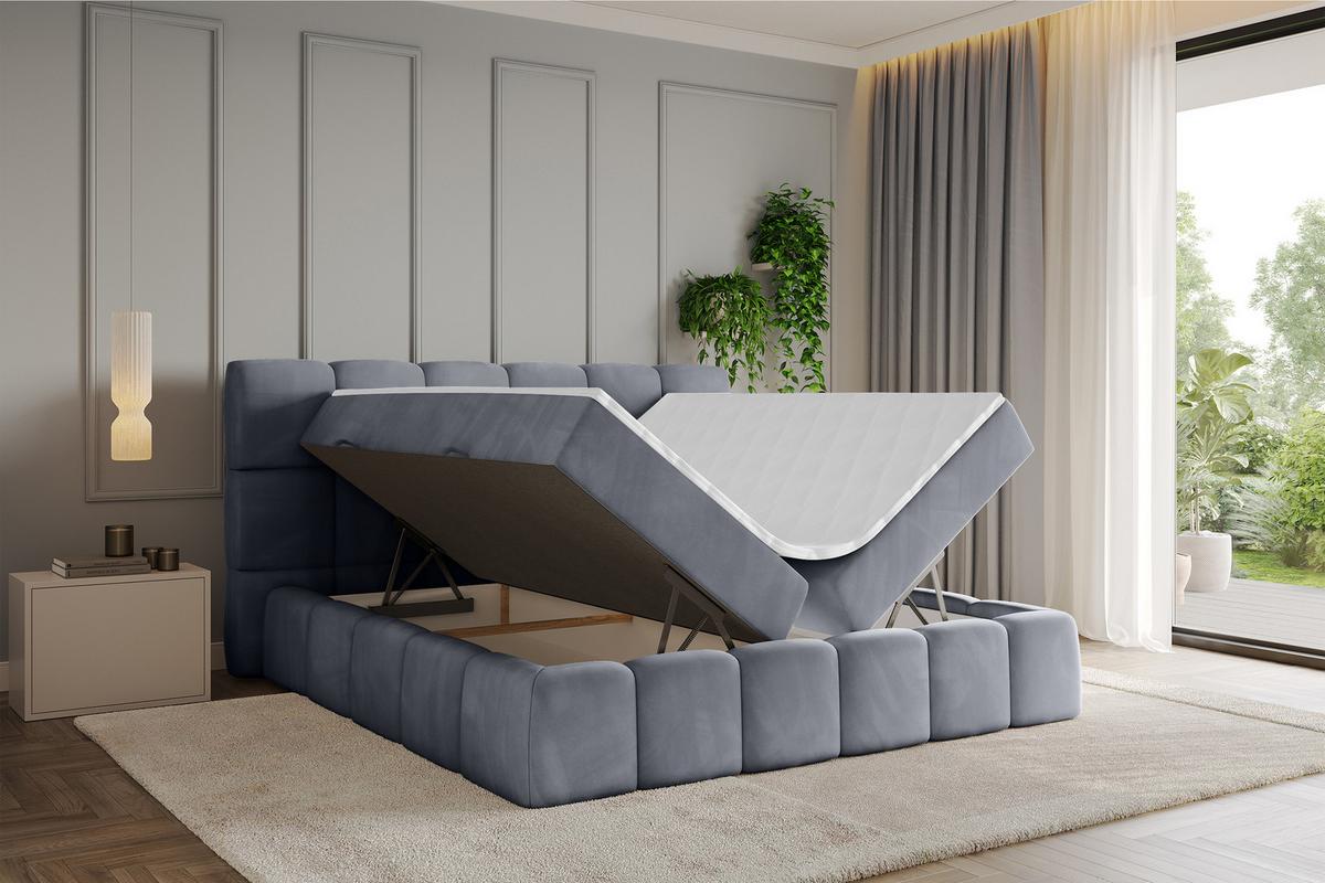 BOXBETT - AURI-H3 - 180x200 Grau Casablanca - Grau, Holzwerkstoff (180/200cm) - ALTDECOR