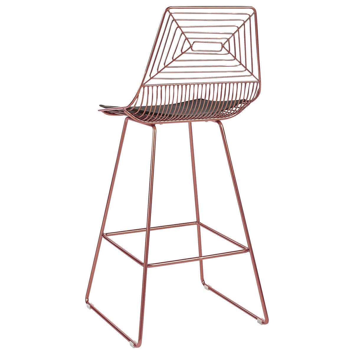 BARSTUHL 2er-Set Metall Roségold Bisbee - Roségold, Textil/Metall (50/110/49cm) - Beliani