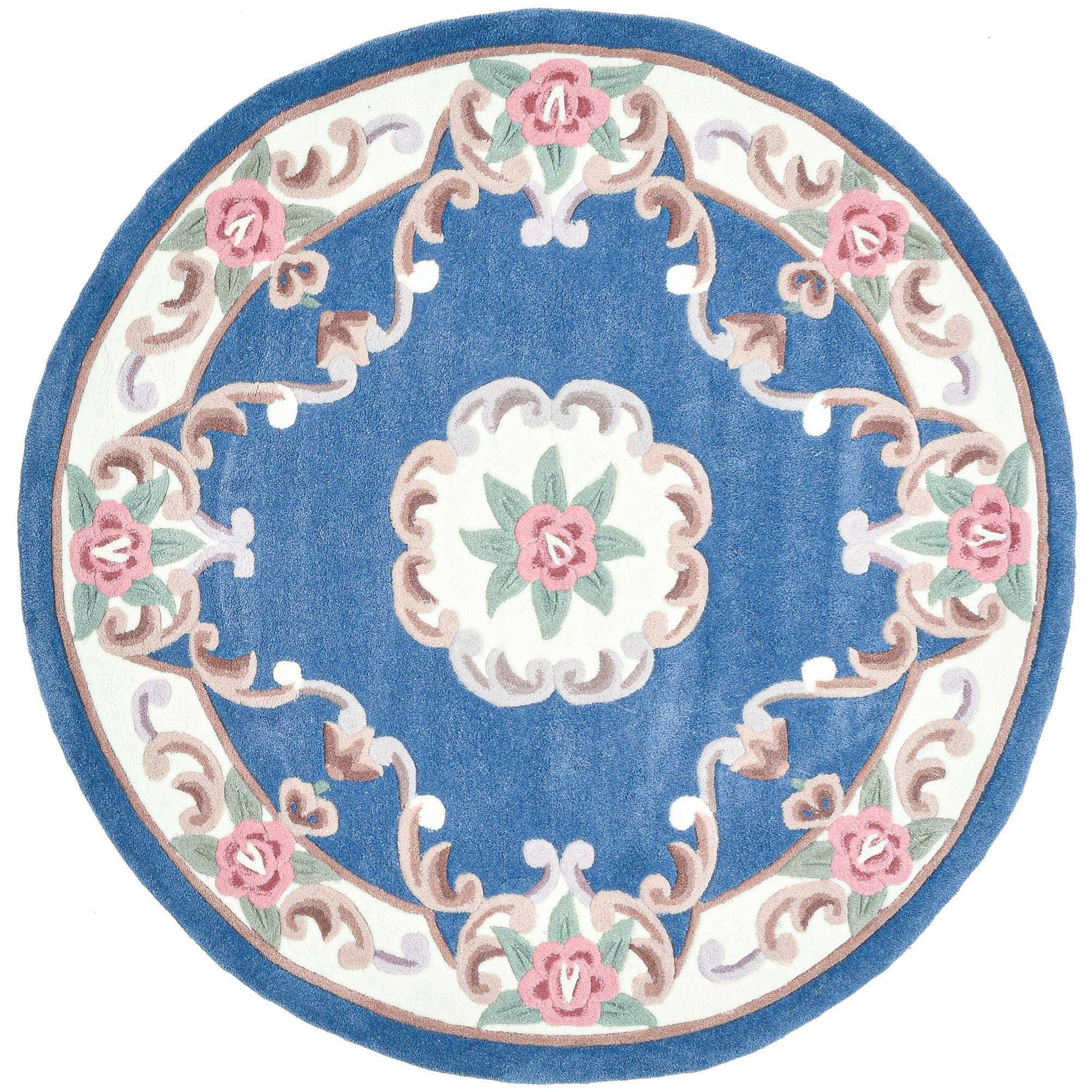 HANDTUFTTEPPICH Ming 150x150 cm - Blau, Textil (150/150cm) - THEKO