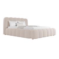 POLSTERBETT Catania 140/200 cm Beige Bouclé inkl Matratze - Beige, Textil (140/200cm) - Juskys