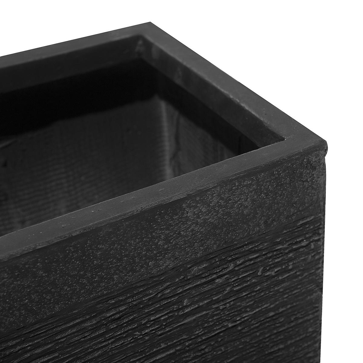 BLUMENTOPF Schwarz Paros - Schwarz, Naturmaterialien (38cm) - Beliani