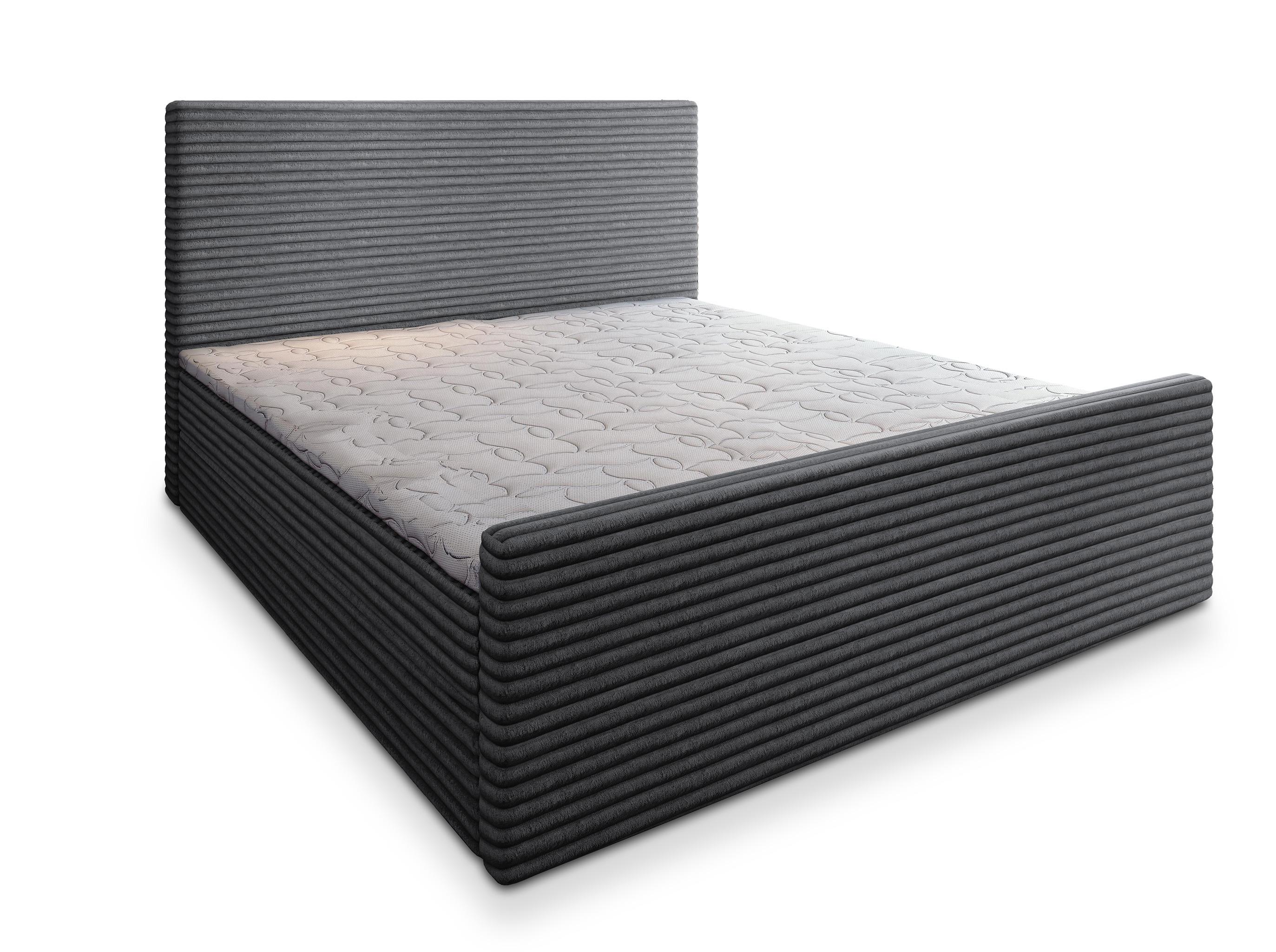 BOXBETT BRENTO 160x200 cm mit Matratze und Topper - Graphitfarben - Graphitfarben, Holz (160/200cm) - MASSENO
