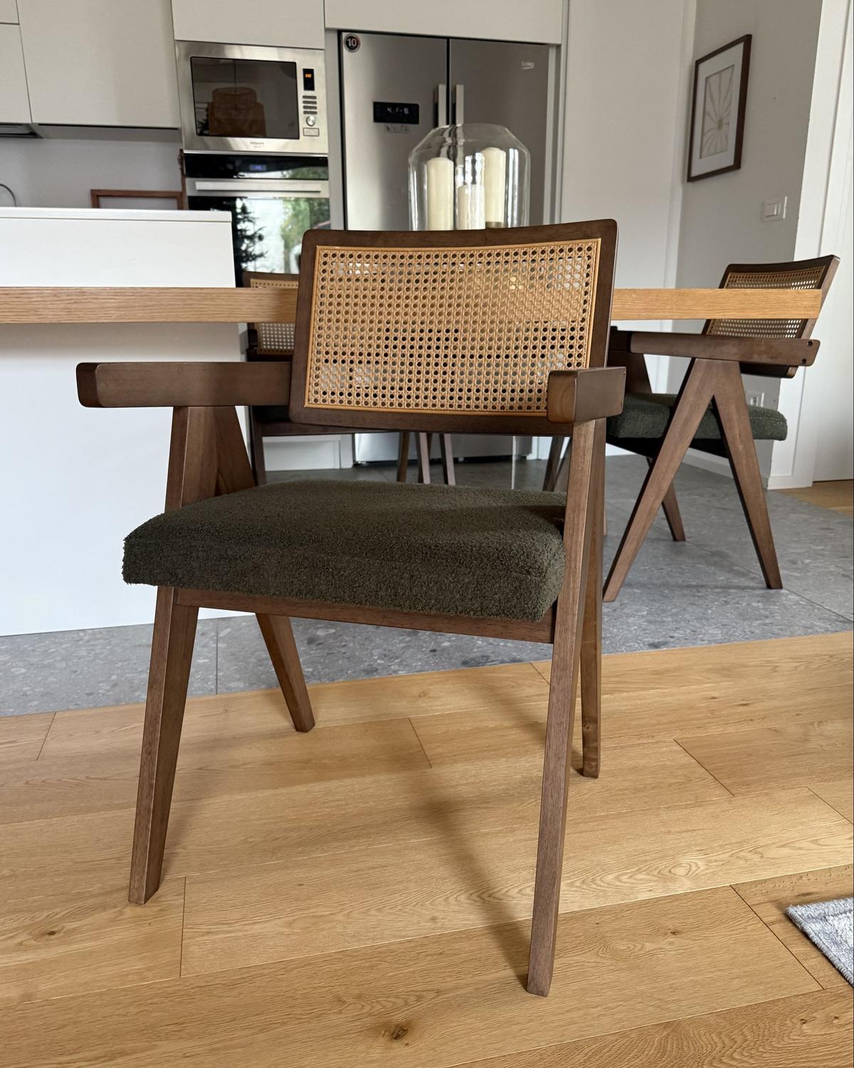 ESSZIMMERSTUHL 2er Set Holz Braun/Grün Ava - Braun/Grün, Holz (55/85/62cm) - Beliani