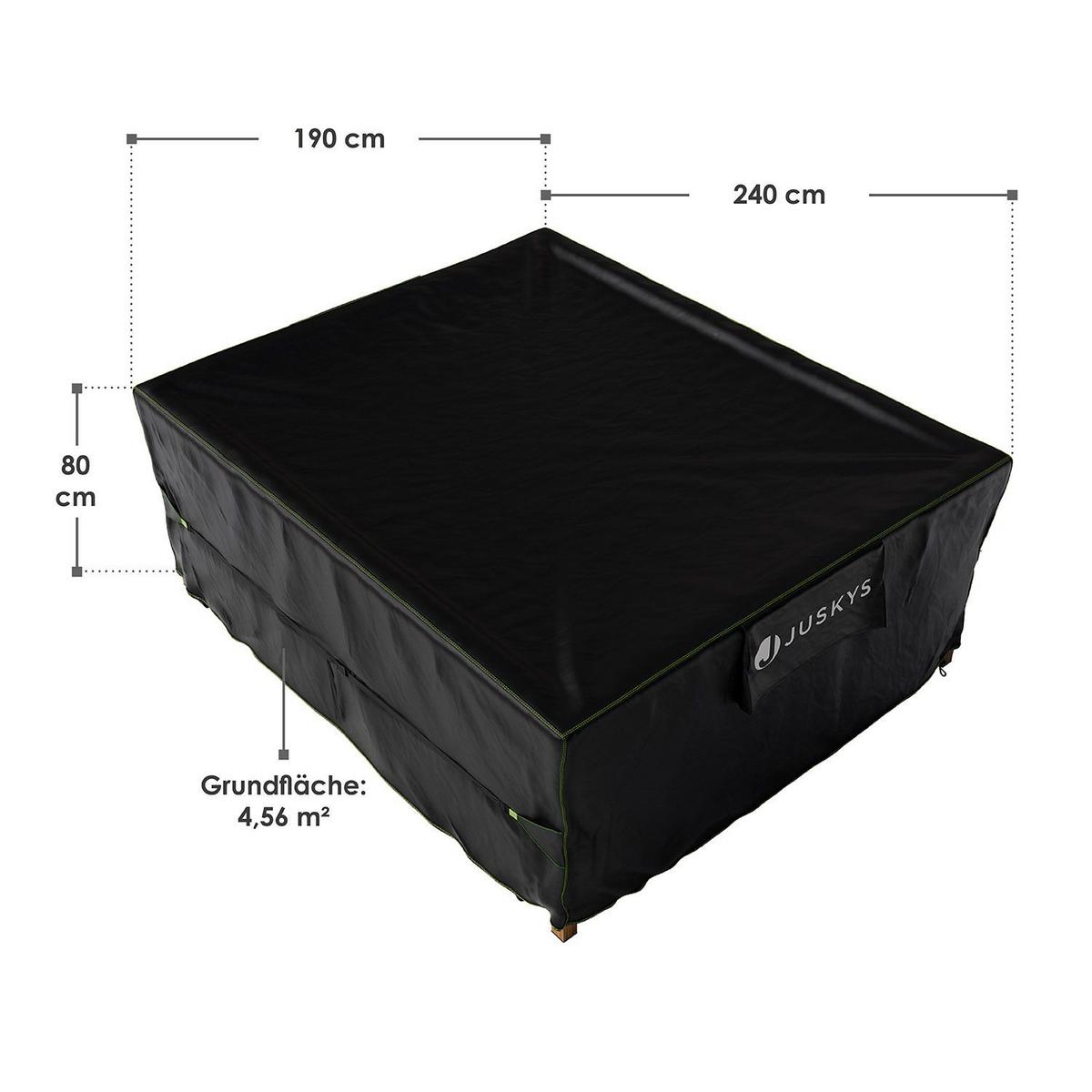 GARTENMÖBELABDECKUNG CoverSafe Pro schwarz - Schwarz, Kunststoff (190/80/240cm) - Juskys