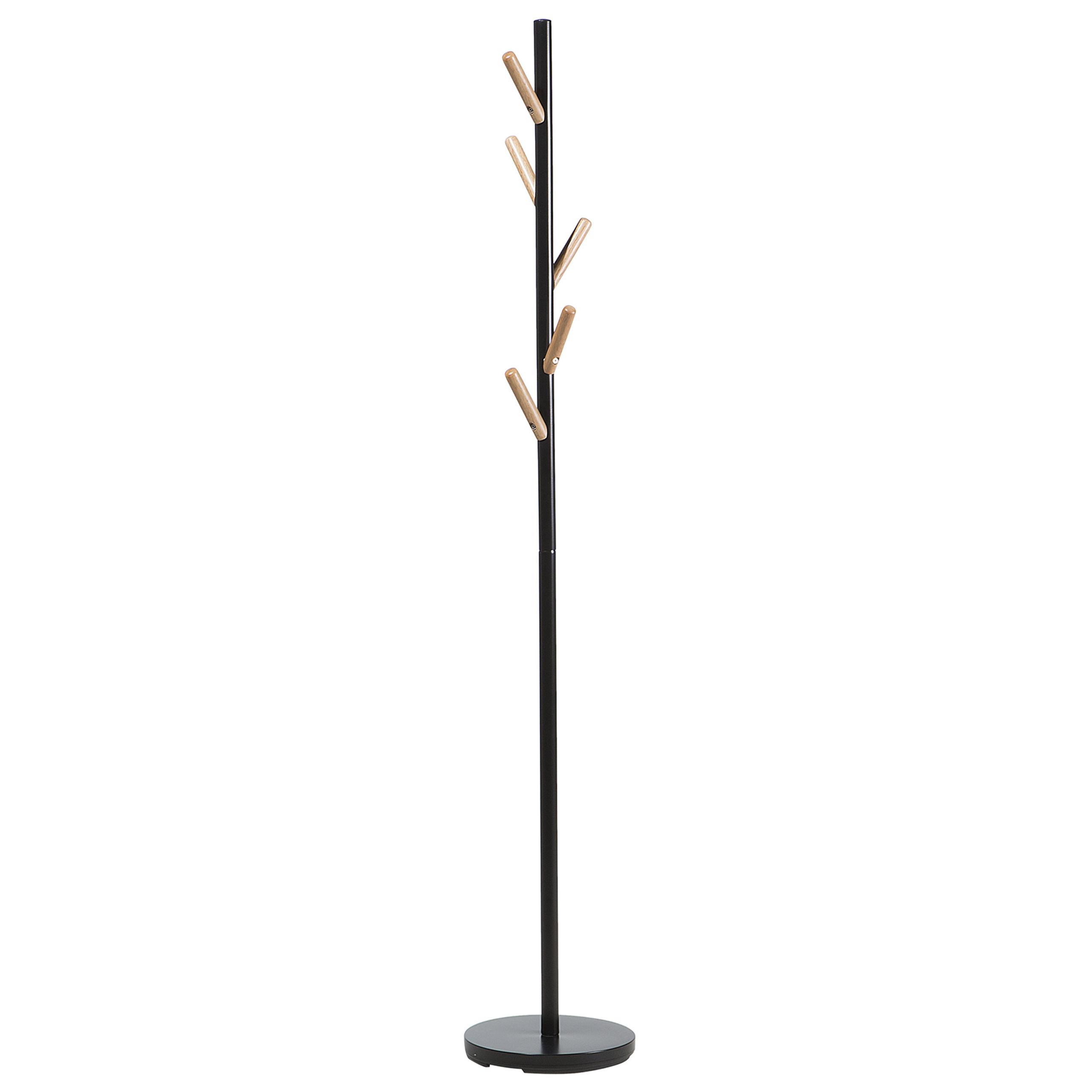 KLEIDERSTÄNDER Metall/Kiefernholz schwarz 170 cm Albin - Hellbraun/Schwarz, Metall (30/170/30cm) - Beliani