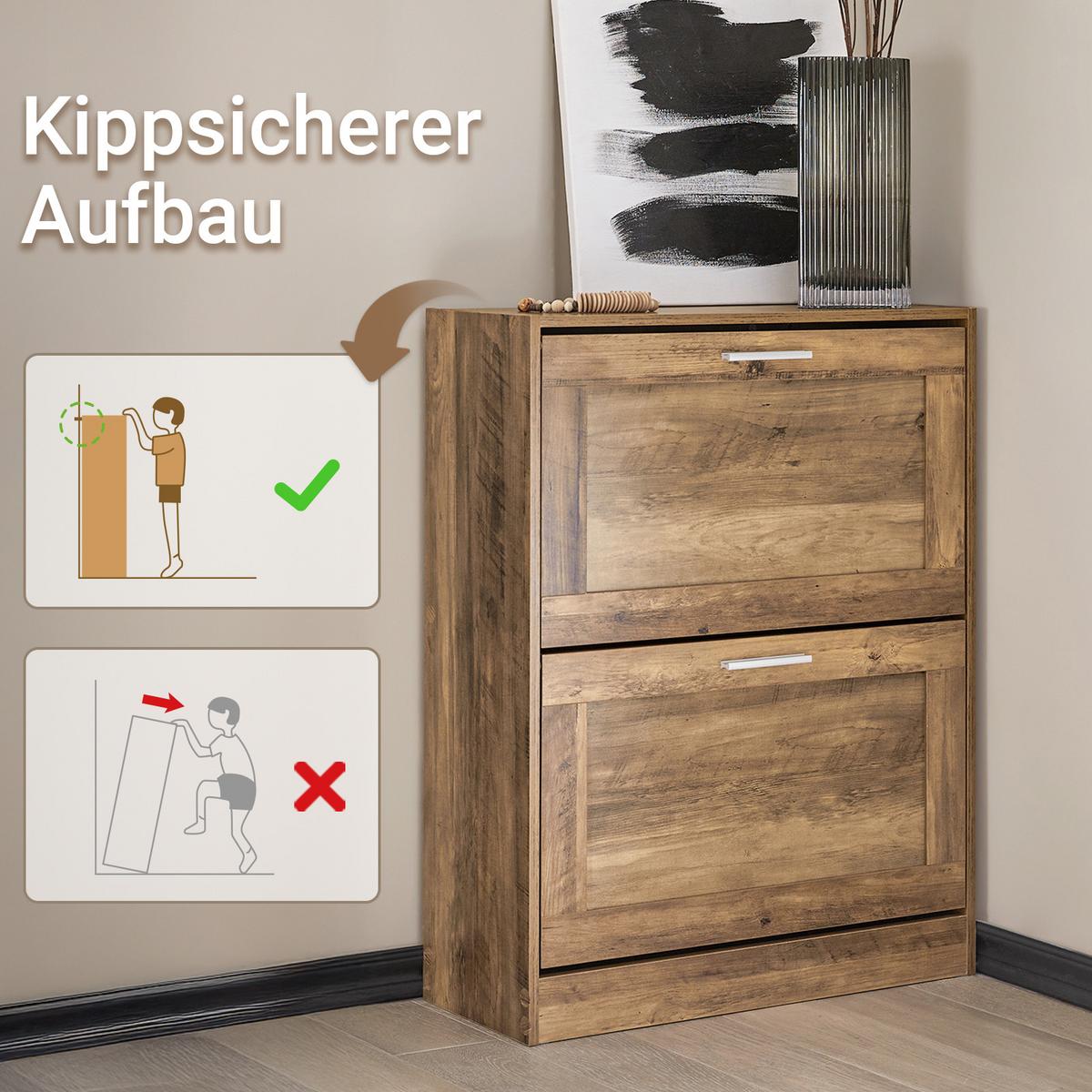 SCHUHSCHRANK Braun - Braun, Holzwerkstoff (60/79/23cm) - SoBuy