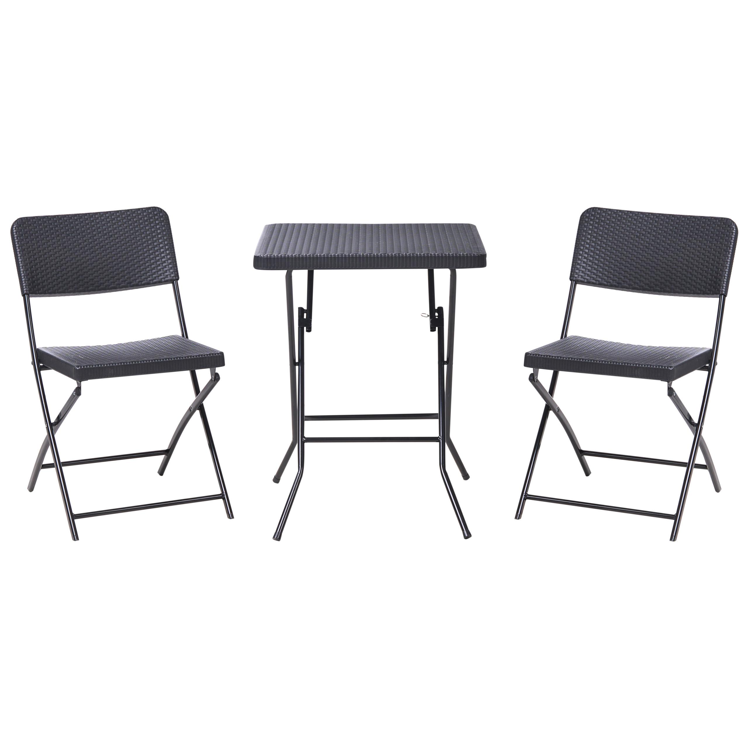 BISTRO-SET klappbar Schwarz Trappeto - Schwarz, Kunststoff - Beliani