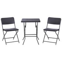 BISTRO-SET klappbar Schwarz Trappeto - Schwarz, Kunststoff - Beliani