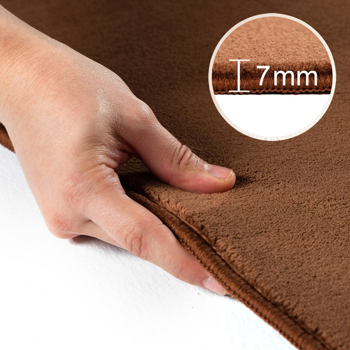 TEPPICH Kurzflor Waschbar LECH in Braun, einfarbig, 80 x 150 cm - Braun, Textil (150/80cm) - KADIMA DESIGN