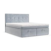 BOXBETT Arivo 180/200 cm Hellgrau im Paros Stoff - Hellgrau/Schwarz, Holz/Holzwerkstoff (180/200cm) - AltaBeds