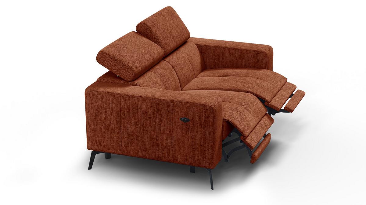 RELAXSOFA MORELLO 2-Sitzer, rostrot, 2 x Relax Zero Gravity - Orange, Holz/Textil (164/82/103cm) - Wozimo