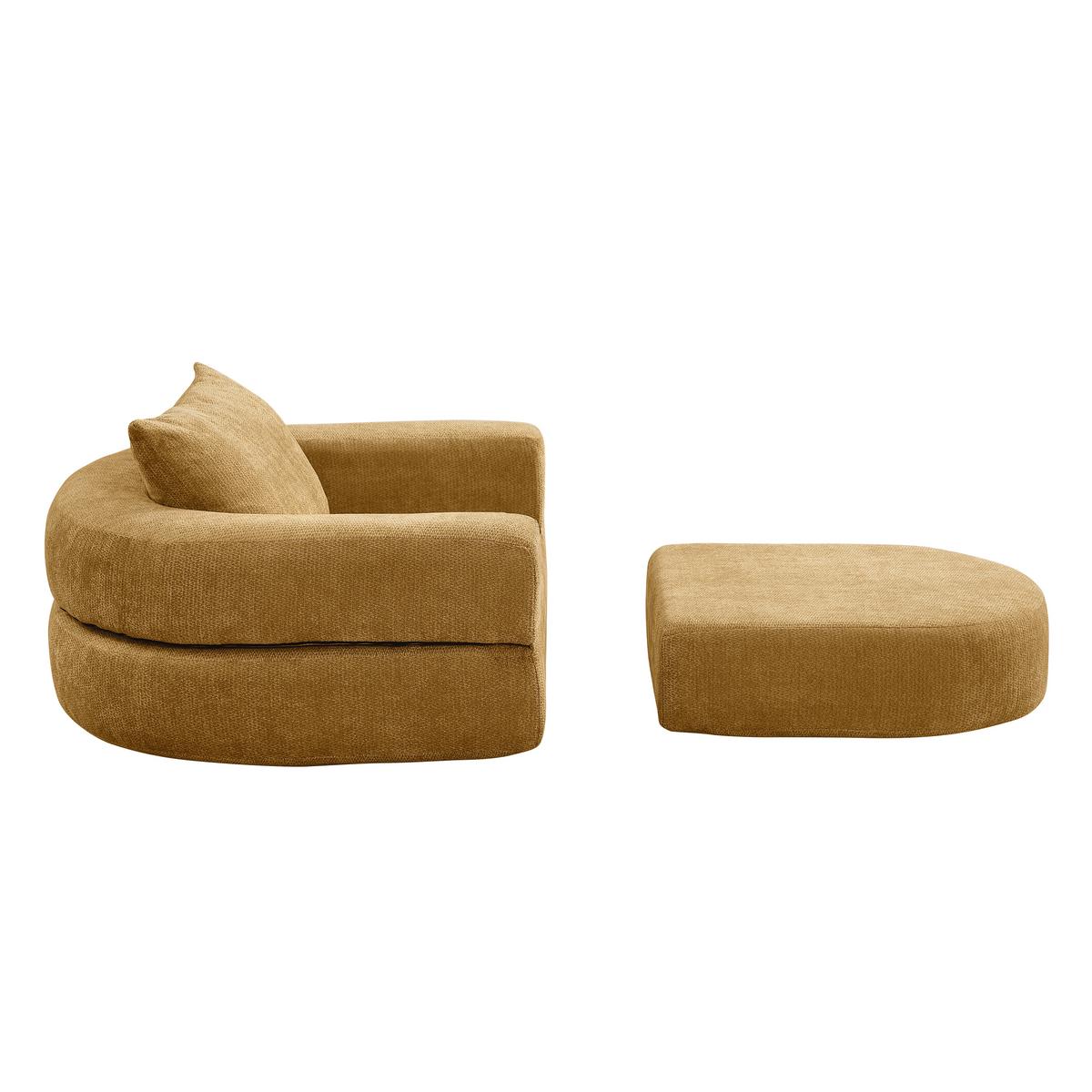 SCHLAFSESSEL in Chenille-Optik - Taupe, Textil (100/42/90cm) - Urban Meuble