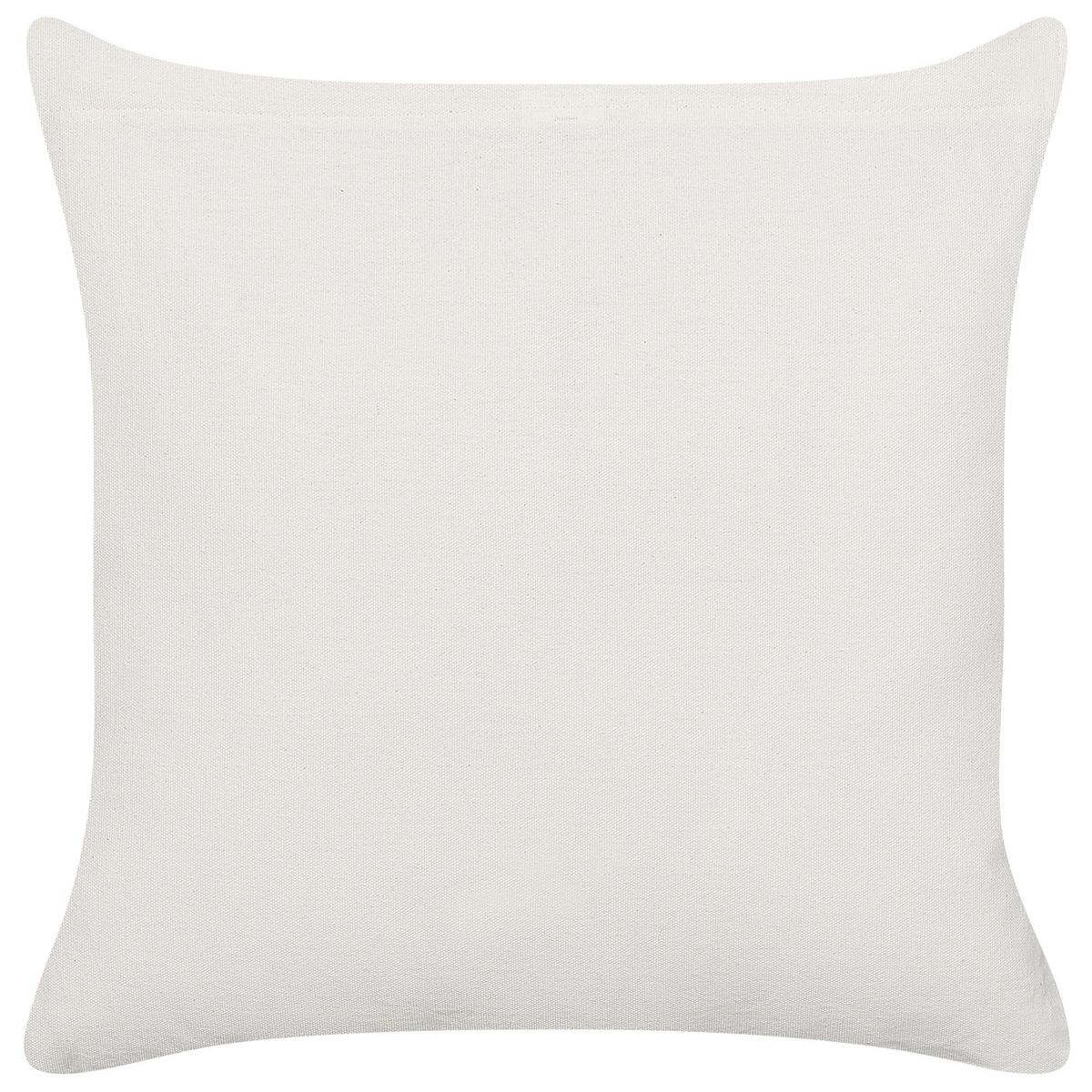 DEKOKISSEN Cremeweiß 45/45 cm Woodi - Ecru, Naturmaterialien/Textil (45/45cm) - Beliani