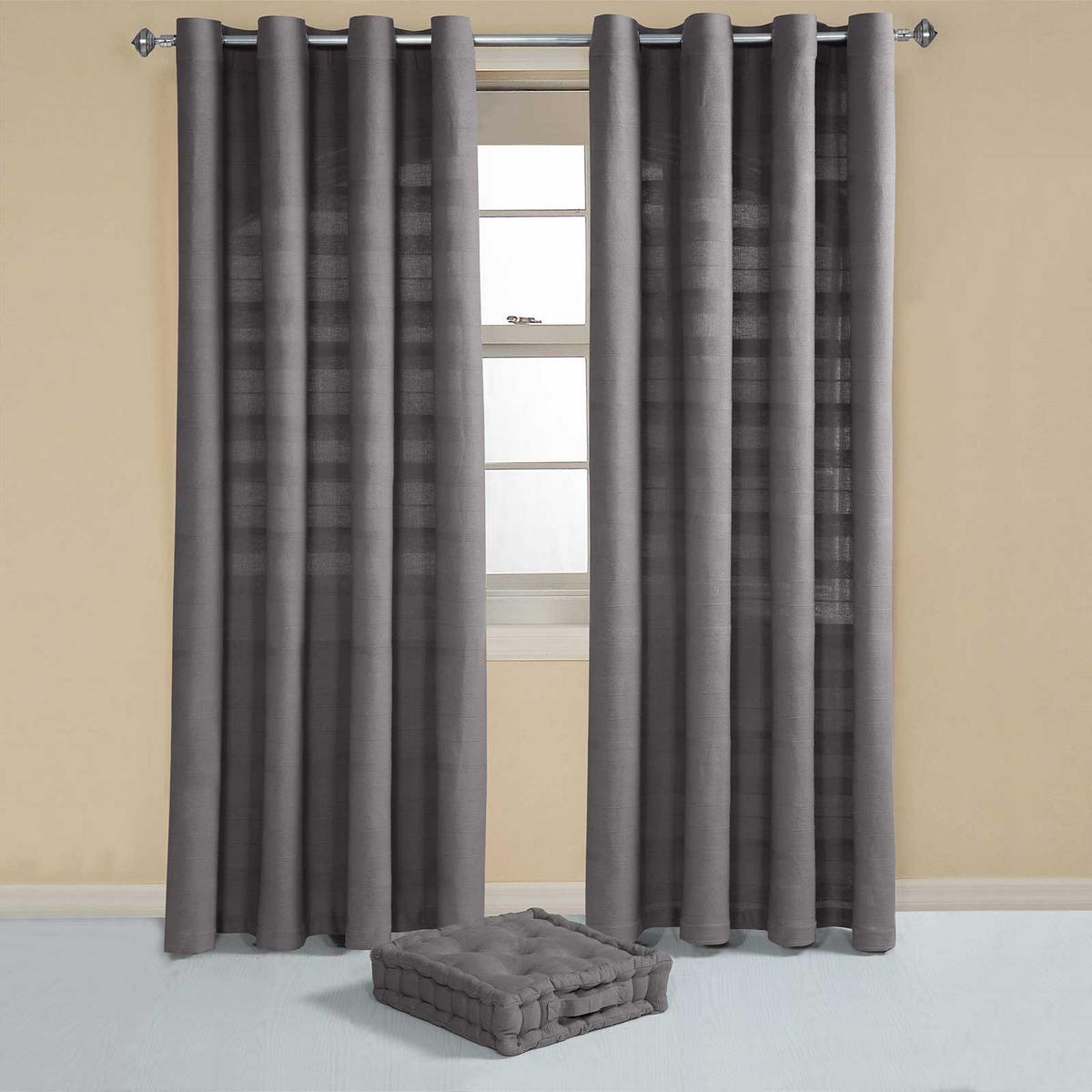 ÖSENVORHANG Rajput blickdicht 2er-Set, 167/228 cm - Grau, Textil (167/228cm) - Homescapes