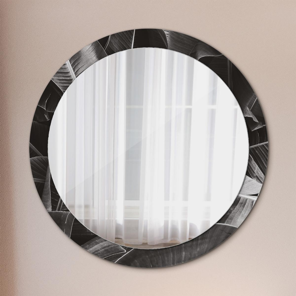 SPIEGEL Rund Ø 90 cm mit Aufdruck - Grau, Glas (90/90/0.4cm) - Wallfluent