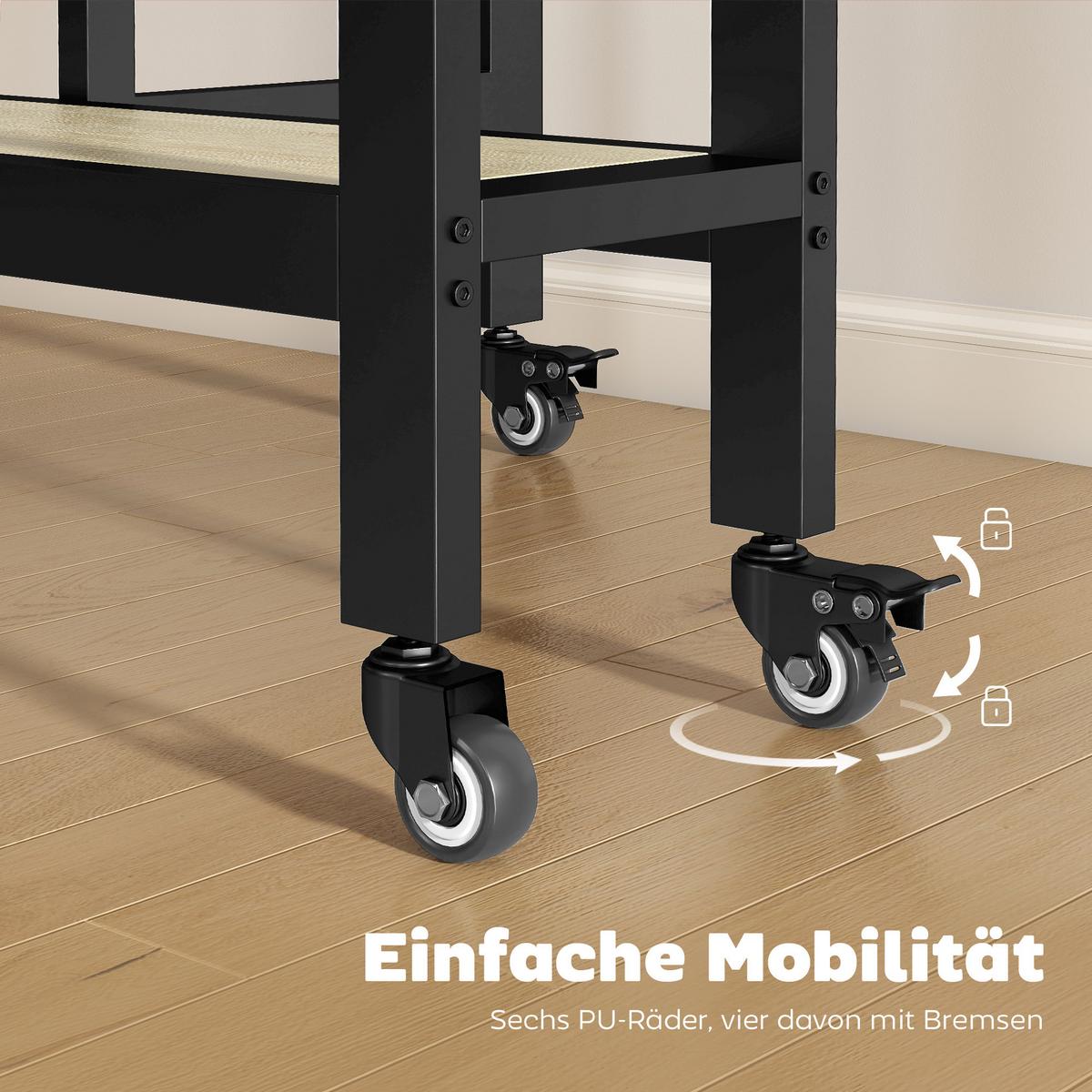 KLAPPTISCH Spanplatte Stahl Naturholz - Naturfarben, Holzwerkstoff (100/100/75cm) - HOMCOM