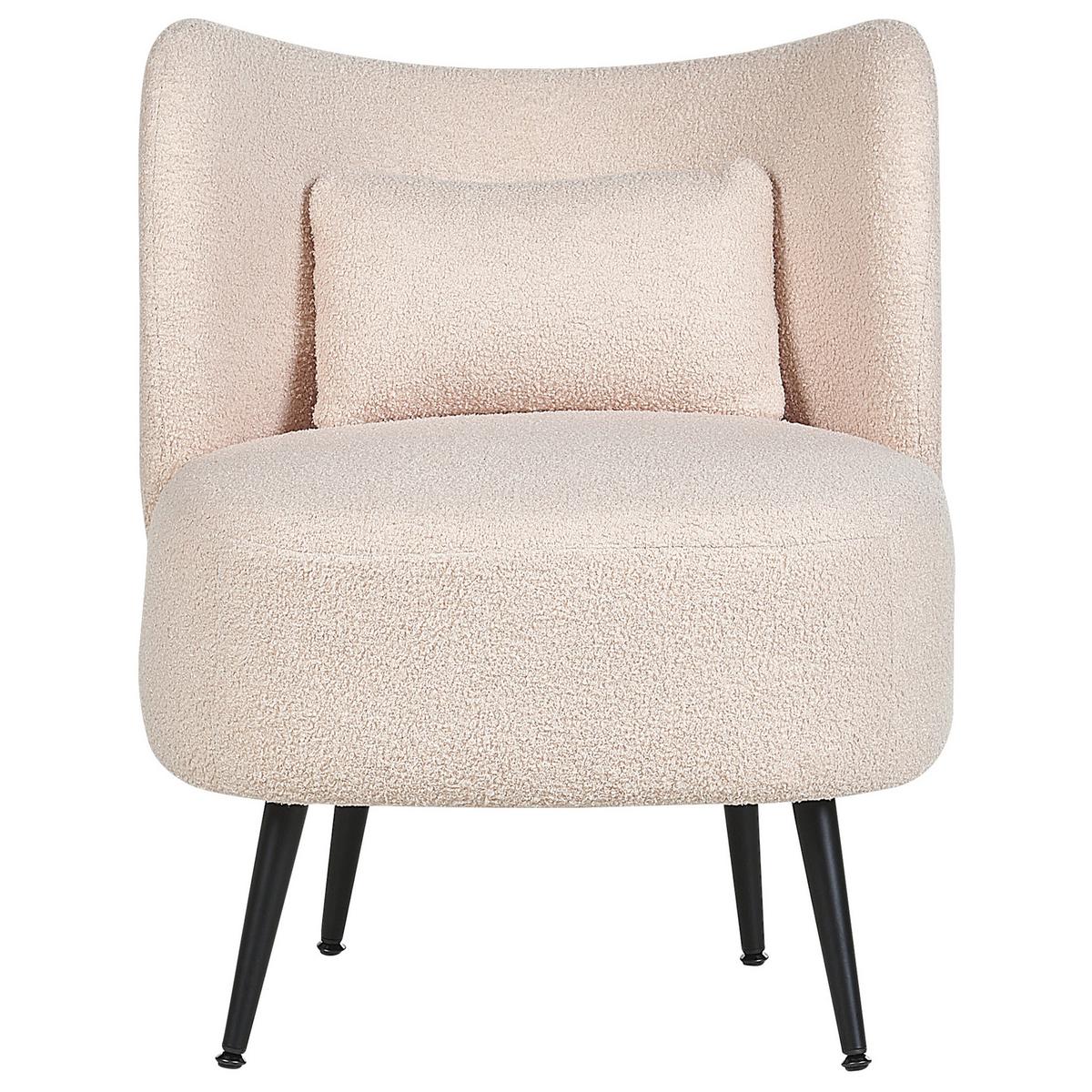 SESSEL BOUCLE Beige Otsby - Beige, Holz/Textil (60/76/55cm) - Beliani