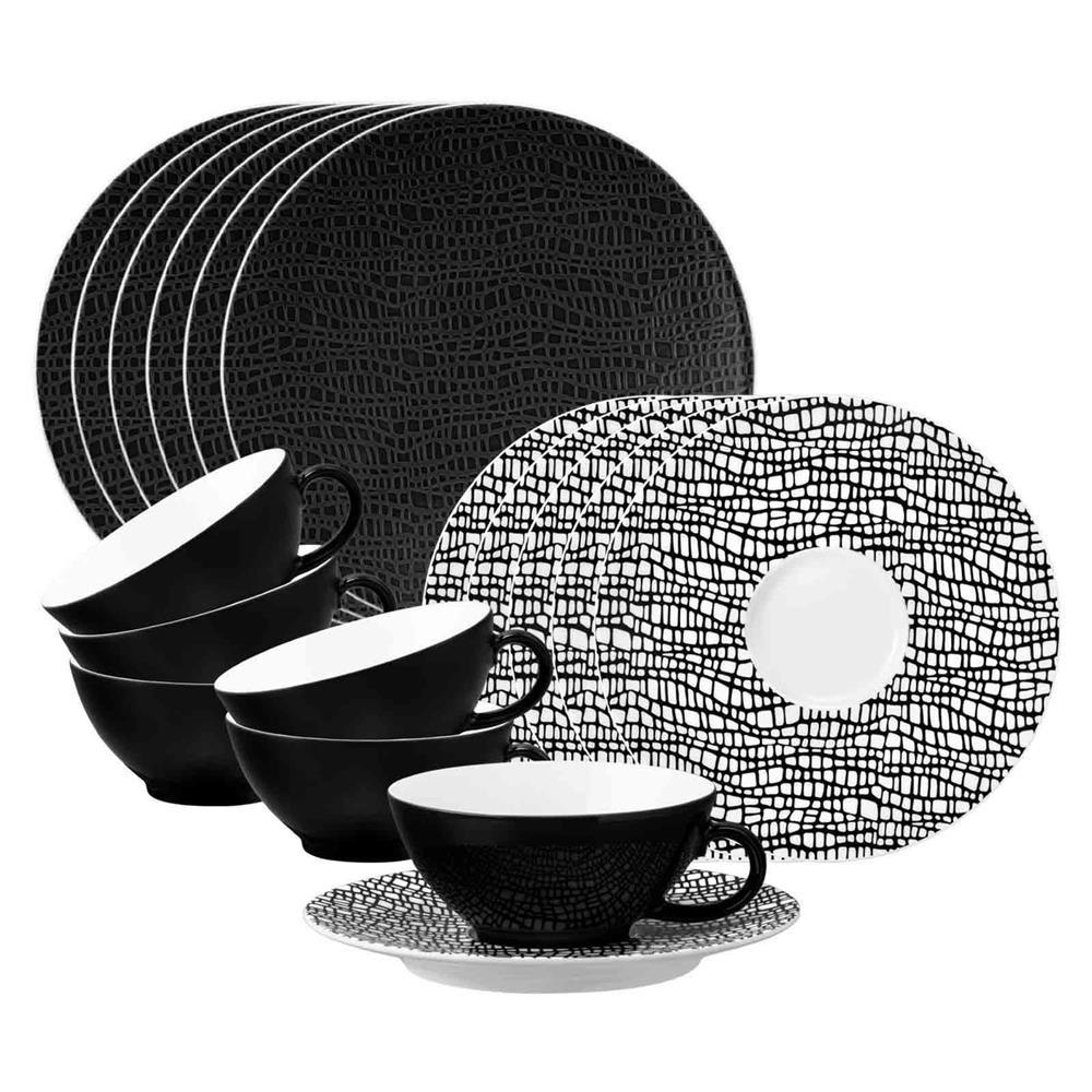 TEESERVICE Life Fashion Glamorous Black 18-tlg. - Schwarz, Keramik (2/2/2cm) - Seltmann Weiden