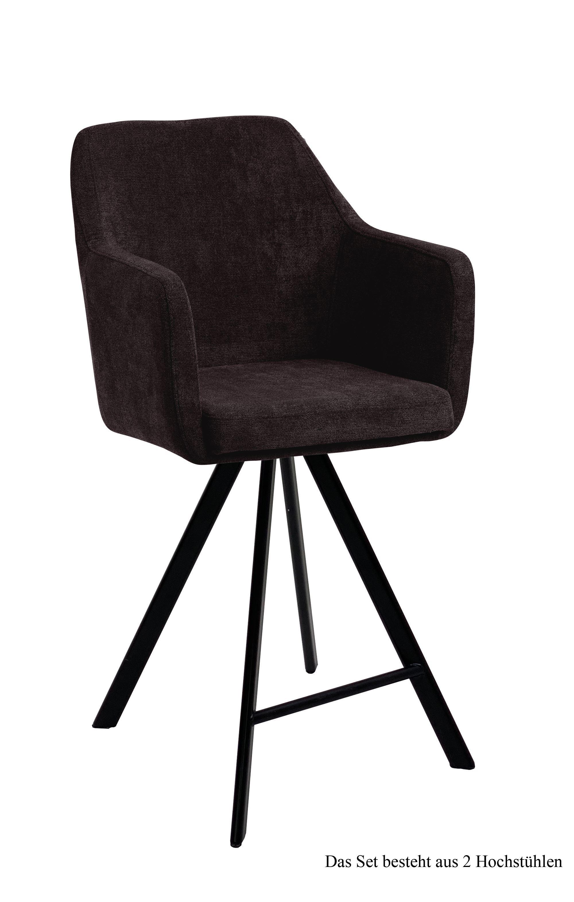 THEKENSTUHL (2er-Set) Delilah 57x104x60 Schwarz/Espresso - Dunkelbraun/Schwarz, Kunststoff (60/104/57cm) - 58aufmkessel
